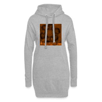 SOLEIL SUR PYRAMIDES ORANGES - Sweat-shirt à capuche long Femme - gris chiné - Devant