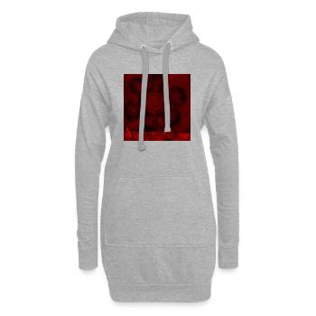 SOLEIL SUR PYRAMIDES ROUGES - Sweat-shirt à capuche long Femme - gris chiné - Devant