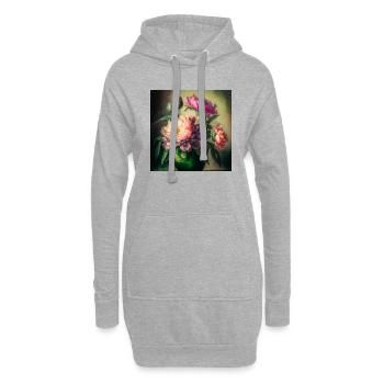 Floral Design 12 - Hoodie-Kleid - Grau meliert - Vorne