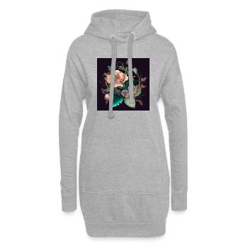 Floral Design 10 - Hoodie-Kleid - Grau meliert - Vorne