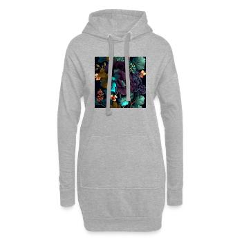 Floral Design 9 - Hoodie-Kleid - Grau meliert - Vorne
