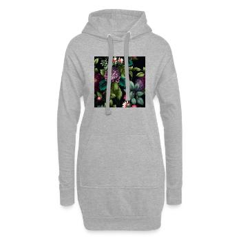 Floral Design 18 - Hoodie-Kleid - Grau meliert - Vorne
