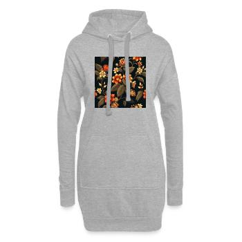 Floral Design 23 - Hoodie-Kleid - Grau meliert - Vorne