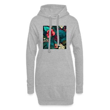 Floral Design 20 - Hoodie-Kleid - Grau meliert - Vorne