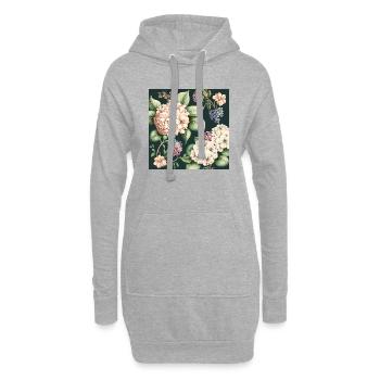Floral Design 26 - Hoodie-Kleid - Grau meliert - Vorne