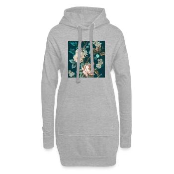 Floral Design 27 - Hoodie-Kleid - Grau meliert - Vorne