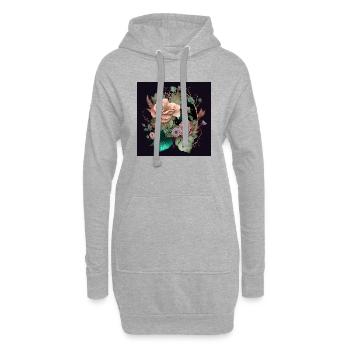 Floral Design 22 - Hoodie-Kleid - Grau meliert - Vorne
