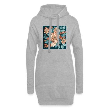 Floral Design 24 - Hoodie-Kleid - Grau meliert - Vorne