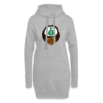 Réfléchissant à l’argent - Sweat-shirt à capuche long Femme - gris chiné - Devant