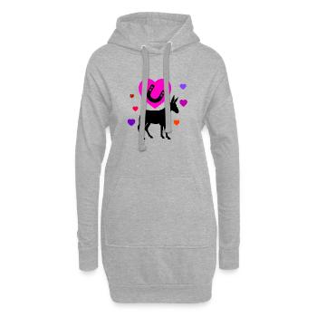 Âne - Sweat-shirt à capuche long Femme - gris chiné - Devant