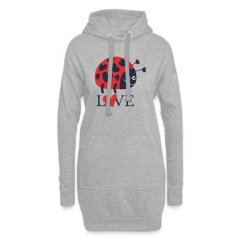 love bug - Coléoptère de l’amour - Sweat-shirt à capuche long Femme - gris chiné - Devant