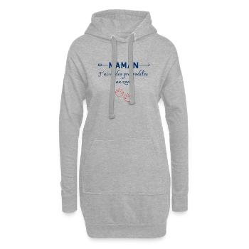 maman j'ai vu les grocodiles au zoo humour enfant - Sweat-shirt à capuche long Femme - gris chiné - Devant