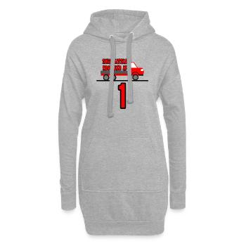 Camionneur - Sweat-shirt à capuche long Femme - gris chiné - Devant