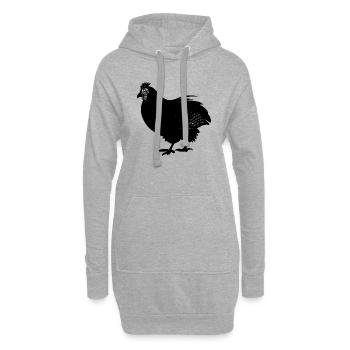 Drôle de ligne de poulet Art Pop Art Minimaliste 3 - Sweat-shirt à capuche long Femme - gris chiné - Devant