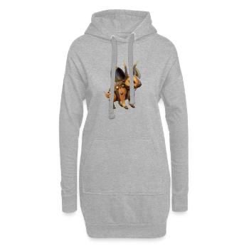 Süße Tiere Kinder Baby Fantasie - Hoodie-Kleid - Grau meliert - Vorne