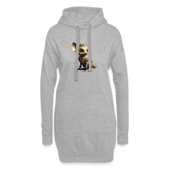 Süße Tiere Kinder Baby Fantasie - Hoodie-Kleid - Grau meliert - Vorne