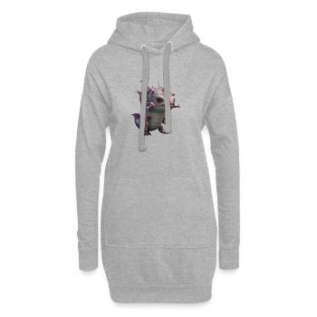 Süße Tiere Kinder Baby Fantasie - Hoodie-Kleid - Grau meliert - Vorne
