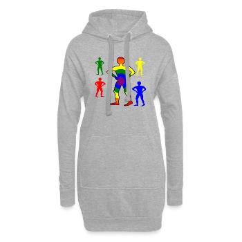 Rainbow Person - Hoodie-Kleid - Grau meliert - Vorne