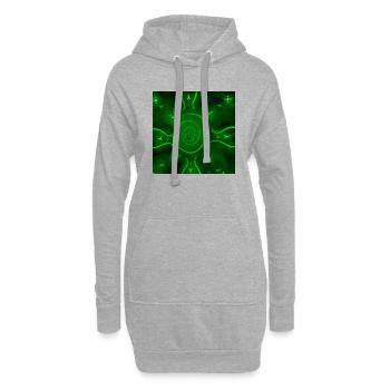 MANDALA VERT ENSOLEILLÉ - Sweat-shirt à capuche long Femme - gris chiné - Devant