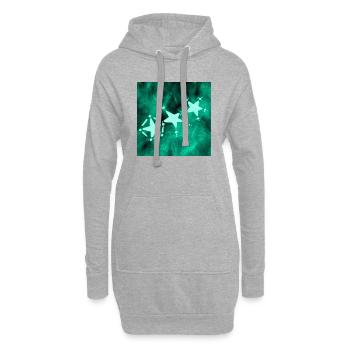 TROIS ÉTOILES BLEUES - Sweat-shirt à capuche long Femme - gris chiné - Devant