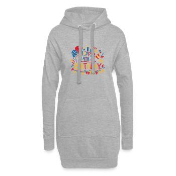 Alles Gute zum 4. Geburtstag Fouth 4 Jahre alte Geschenkideen - Hoodie-Kleid - Grau meliert - Vorne