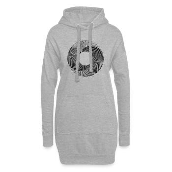 vasarely circle - Sweat-shirt à capuche long Femme - gris chiné - Devant
