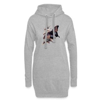Schmetterling - Hoodie-Kleid - Grau meliert - Vorne