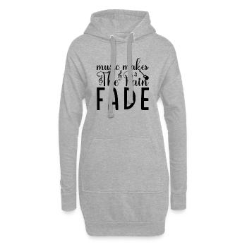 La musique fait disparaître la douleur - Sweat-shirt à capuche long Femme - gris chiné - Devant