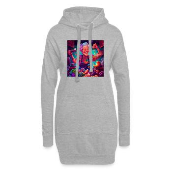 Grandma with tattoos cooking - Hoodie-Kleid - Grau meliert - Vorne