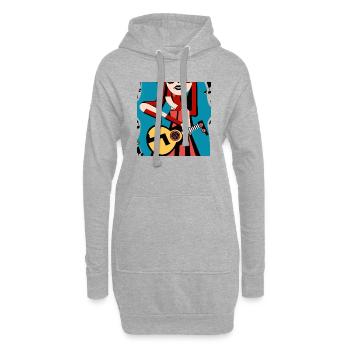 Fille de la musique - Sweat-shirt à capuche long Femme - gris chiné - Devant