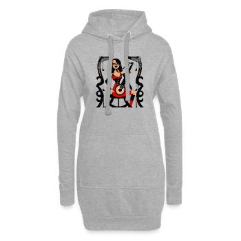 Fille de la musique - Sweat-shirt à capuche long Femme - gris chiné - Devant