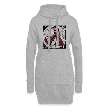 Fille de la musique - Sweat-shirt à capuche long Femme - gris chiné - Devant