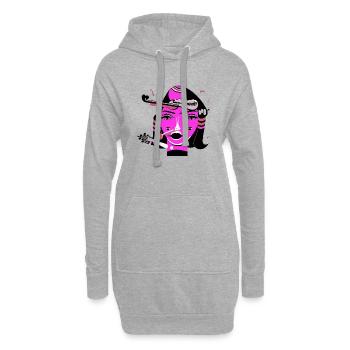 Fille de la musique - Sweat-shirt à capuche long Femme - gris chiné - Devant