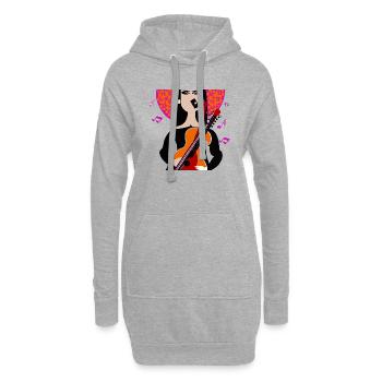 Fille de la musique - Sweat-shirt à capuche long Femme - gris chiné - Devant