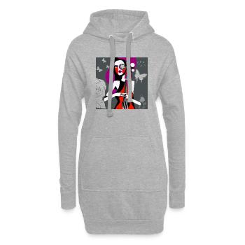 Fille de la musique - Sweat-shirt à capuche long Femme - gris chiné - Devant