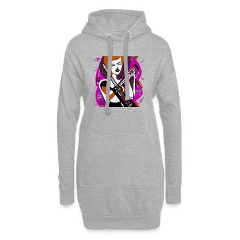 Fille de la musique - Sweat-shirt à capuche long Femme - gris chiné - Devant