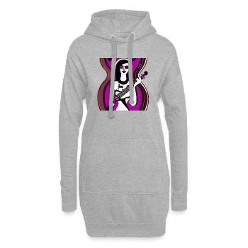 Fille de la musique - Sweat-shirt à capuche long Femme - gris chiné - Devant