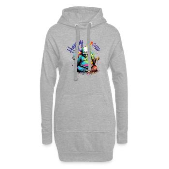 Happy Buddha OHM - Hoodie-Kleid - Grau meliert - Vorne
