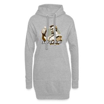 Super Dad ! - Sweat-shirt à capuche long Femme - gris chiné - Devant