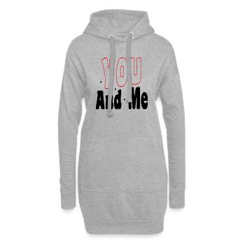 You and me - Hoodie-Kleid - Grau meliert - Vorne