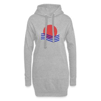 Abstrakter Sonnenuntergang - Hoodie-Kleid - Grau meliert - Vorne
