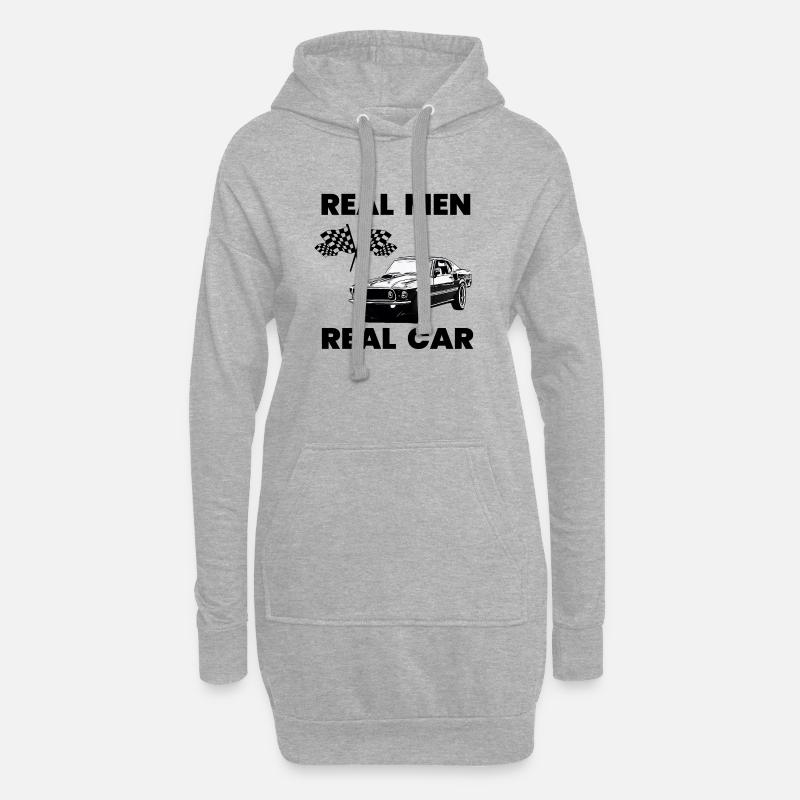 Auto - Hoodie-Kleid - Grau meliert