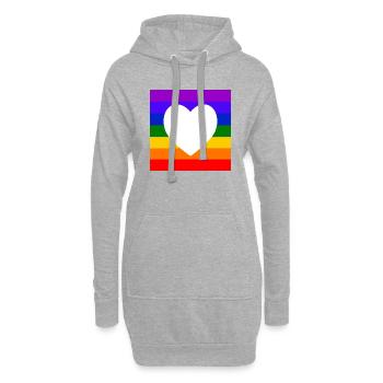 Rainbow - Hoodie Dress - heather grey - Front