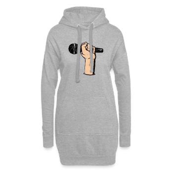 Mikrofon Retro - Hoodie-Kleid - Grau meliert - Vorne