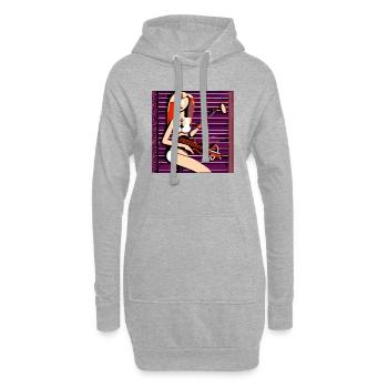 Fille de la musique - Sweat-shirt à capuche long Femme - gris chiné - Devant