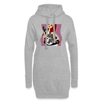 Fille de la musique - Sweat-shirt à capuche long Femme - gris chiné - Devant