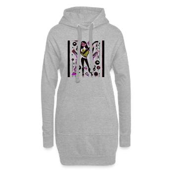 Fille de la musique - Sweat-shirt à capuche long Femme - gris chiné - Devant