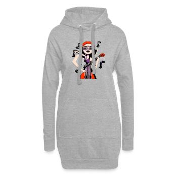 Fille de la musique - Sweat-shirt à capuche long Femme - gris chiné - Devant
