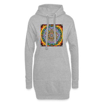 Mandala Sonne - Hoodie-Kleid - Grau meliert - Vorne