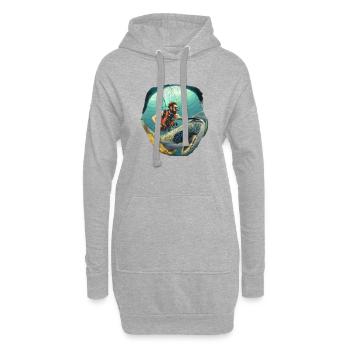 Tiefsee-Liebe - Hoodie-Kleid - Grau meliert - Vorne